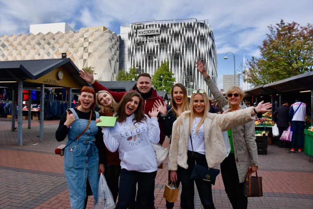 Alice Teacake with other guests on the Leeds Food Tour experiencing the best eateries and Leeds restaurants