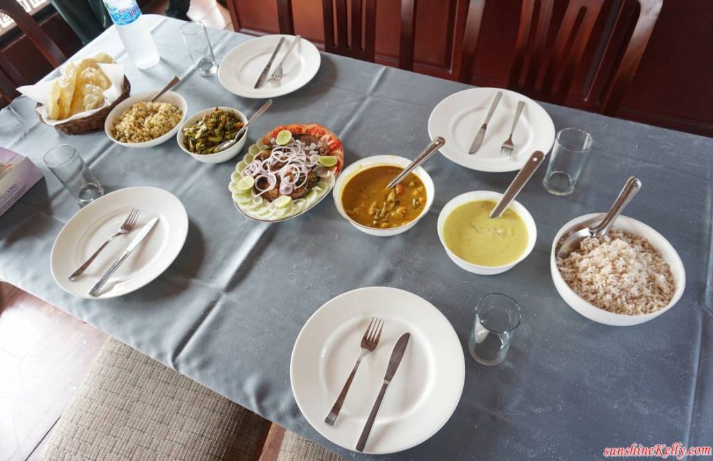 An Indian lunch served on a table