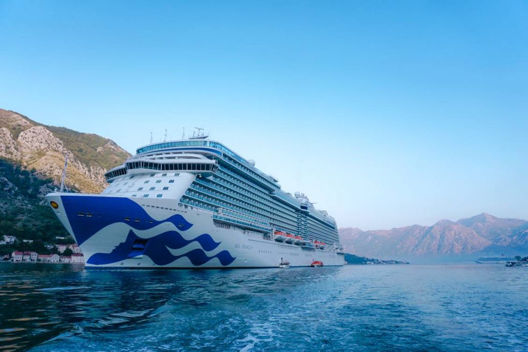 Photo of the Sky Princess Cruise Ship docked at the bay