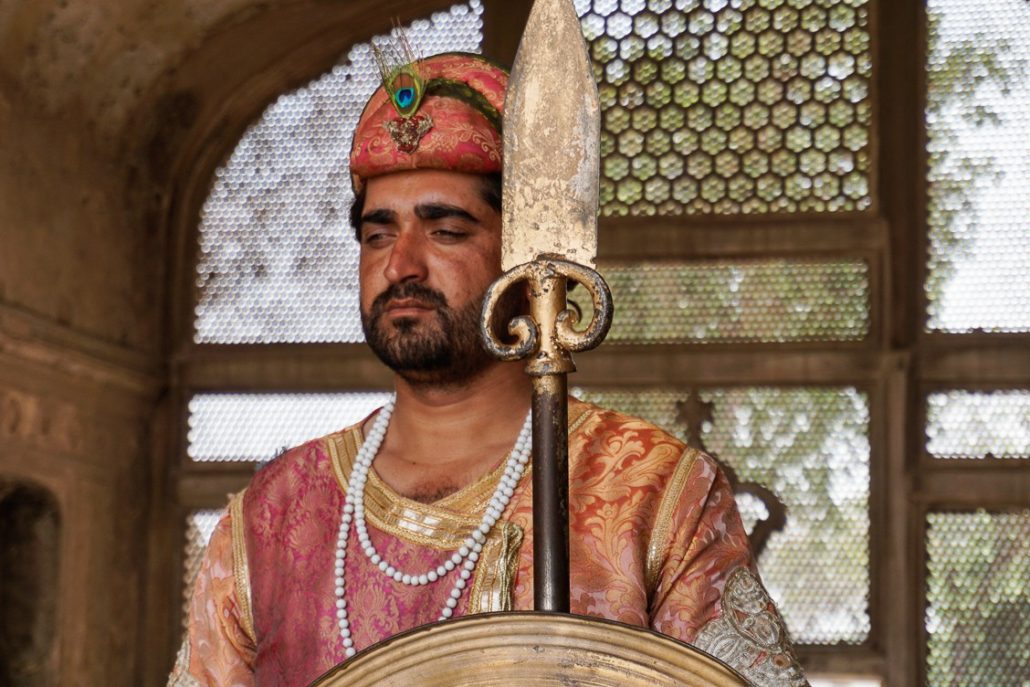 Warrior standing guard at Lahore Fort